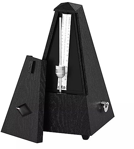 Vroomoto UNIVERSAL PYRAMID MEKANISK METRONOM EXAKT RYTM HJÄLPSAMT FÖR NYBÖRJARE LÄMPLIG FÖR OLIKA INSTRUMENT (Svart)