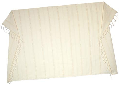 PremiumShop321 Telo per hammam, pestemal, 100 x 170 cm, con frange, telo da sauna (strisce di lino)