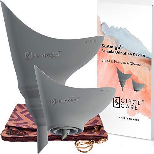 CIRCE CARE SuAmiga Faltbarer Urinella für Frauen, Stehen pinkelhilfe Trichter, Frauenurinal Unterwegs, Reise Wandern Gadgets Zubehör, Geschenke für Festival Camping, Outdoor mit wasserdichter Tasche