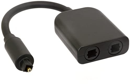HTGuoji 24K guldpläterad 1 i 2 ut digital Toslink optisk fiber ljuddelarkabel, 6 kärnor fiberoptisk adapter, fiberomvandlare för hemmabio, CD, DVD Xbox, Playstation