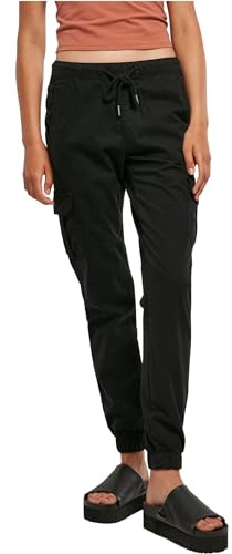 Urban Classics Ladies’ High-Waist Cargo Jogging Bottoms Donna Pantaloni Tuta Nero