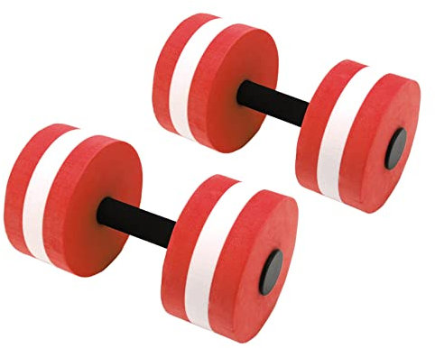 TITA-DONG 2 Stück Schwimmende Wasserhanteln, Eva-Wassergymnastik-Schaumstoffhanteln, Aquatic Aerobic Foam Dumbbell Equipment for Swimming Pool(Rot)