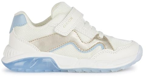 Geox J SPAZIALE Girl A Sneaker, LT Ivory/Sky, 35 EU