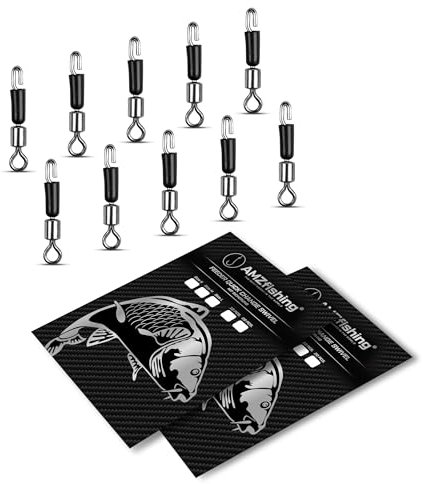 AMZfishing NEU Feeder Quick Change Swivel | Method Feeder | Friedfischangeln | Angelwirbel | Wirbel Angeln | Feeder Fischen | Feeder Zubehör | Angeln Wirbel (b: #M, 10 Stück)