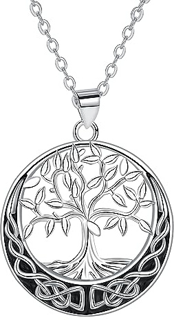 Arrebol Collar Arbol de La Vida Plata de Ley 925 Mujer Collar Nudo Celta Para Mujeres Hermana Madre Regalos Originales