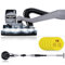 Werku WK403260 + 6 Abrasifs, Ponceuse Circulaire Murs-Plafonds Brushless, Qualité Professionnelle, 400 W, 225 mm, Système Éclairage LED Vision, Comprend 6 Disques Ponçage et Tuyau Aspiration