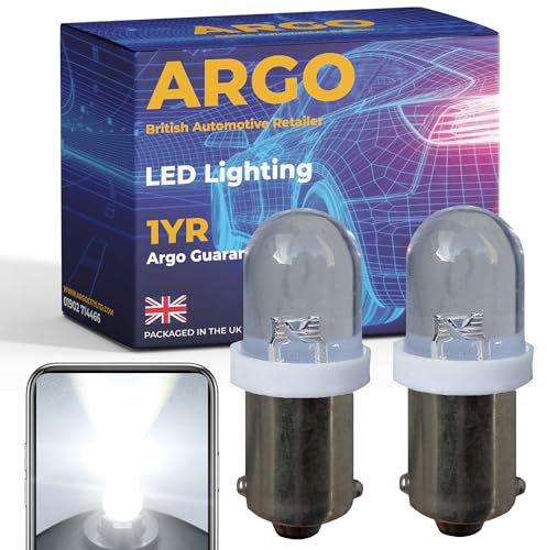 Argo 233 Ba9s Led Bulbs Xenon White 12v Car Light Bulbs Car Interior 433 T4W Number Plate Light Bulb Map Dome Van Side Marker Reverse Light Side Light Bulb