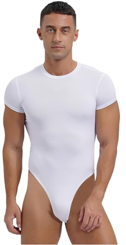 Zaldita Mäns bodysuit kortärmad bodysuit kort ouvert stringbody high cut stretchig linne undertröja nattklubb party