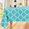 smiry Tischdecke Abwaschbar Rechteckig 130x160cm Tischtuch Polyester Wasserabweisend Lotuseffekt Marokkanisch Tischwäsche Schmutzabweisend Abwischbare Tafeldecke für Outdoor Party Küche,Türkis