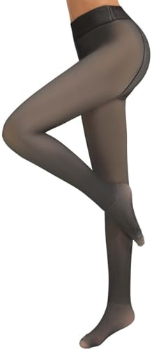 KUMSODE Collant Foderati in Pile Donna Termici Invernali Traslucidi Vita Alta Comodi Elasticizzati Spesse Leggings