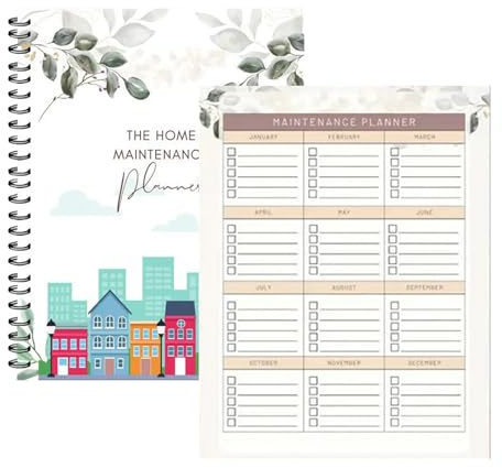 Registre d'entretien de la maison - Carnet mensuel organisateur | Binder de gestion | Livre mensuel d'amélioration de la maison | Clear Table Design Mise à jour du domicile Registre