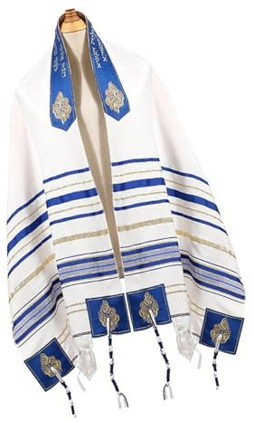 TEMOOUES Oversized Jews Prayers Shawl For Religious Ceremonies And Cultural Event 60x180cm Traditional Tallit For Worships Prayers Shawl