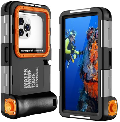 Coque de Téléphone de Plongée Professionnelle Pochette Étanche Smartphone IPX8 Pochette Téléphone Étanche Housse Étui de Protection pour iPhone 17 Air 16 17 Pro 16 17 Pro max 15 Pro 13 14 15 Pro Max