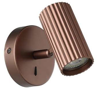 Eglo Portillo Lámpara de pared, para interior, iluminación para dormitorio con foco orientable, ideal como de lectura, fabricada en metal de color bronce y con casquillo GU10