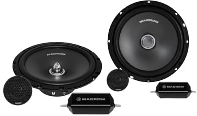 Macrom M2S65 Kit Altoparlanti Woofer e Tweeter Sistema Altoparlanti due vie da 165mm con Tweeter al Neodimio 120W Picco