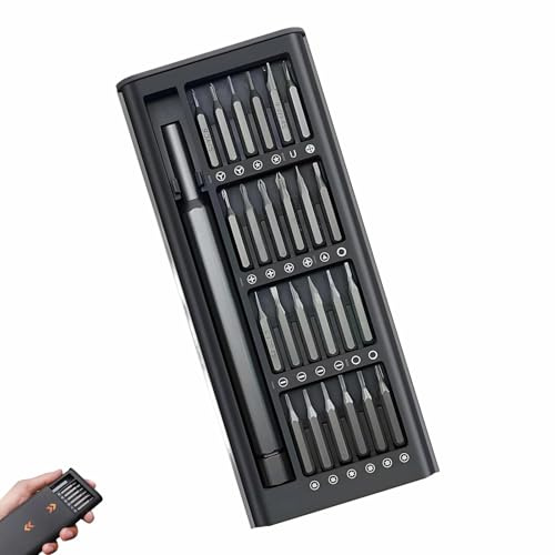 25 stycken finmekaniker skruvmejselset 24 i 1 miniskruvmejsel verktyg precision reparationssats med 24 S2-bitar för mobiltelefon glasögon klockor bärbar dator PS4 PC