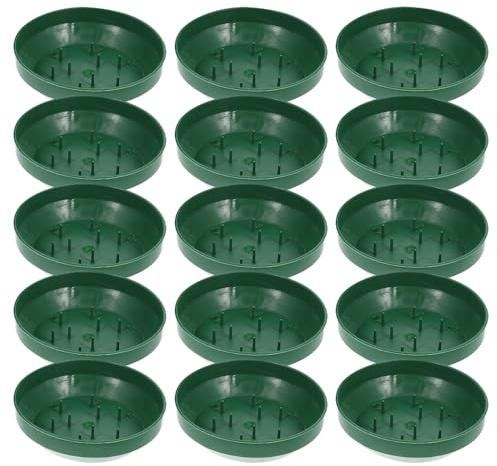 Cabilock Bandeja Redonda de Plástico para Arreglos de Flores, Cuencos Base para Centros de Mesa, 25 Unidades, Adecuado para Bodas, Fiestas y Decoración de Floristería