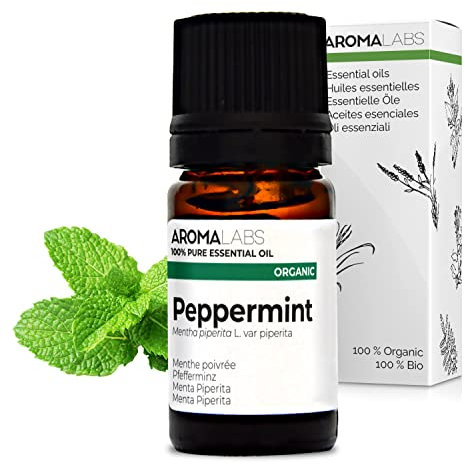 Menta Piperita BIO (Mentha x piperita) - 5 mL - Olio Essenziale Chemiotipizzato e Certificato AB - Digestione - Aroma Labs - Made in France