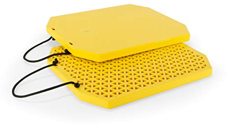 Camco Extra Large Stabilizer Jack Pads - Helps Stop RV Jacks from Sinking into Soft Ground - Includes Rope Carry Handles & Each Measures 17” x 15” x 1” - Crafted of Heavy-Duty Polymer - 2-Pack (44545)