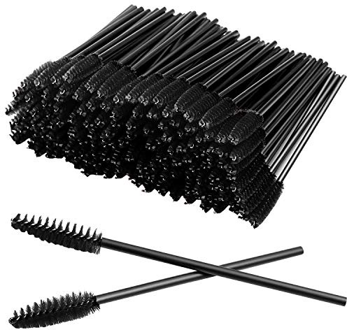 GUMIKE 100 Pcs Disposable Eyelash Mascara Brushes for Eye Lashes Extension Eyebrow and Makeup (Black)