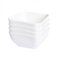 Pirhosigma 4 pcs 7.5cm Square Porcelain Soy Sauce Dish Ceramic Dip Dipping Bowls White for Dinner Baking BBQ and Cooking
