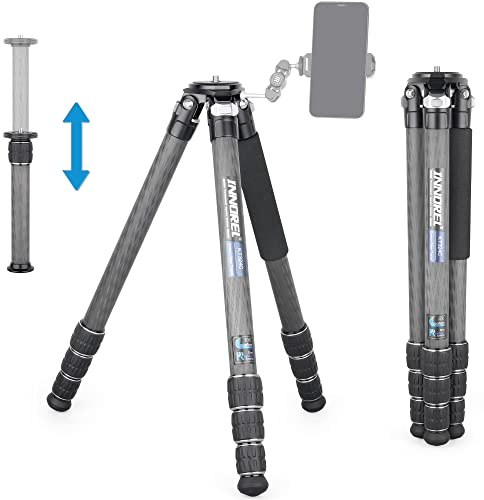 Kolfiberstativ INNOREL KT324C utan huvud professionellt bärbart kompakt resestativ för digital DSLR-kamera tungt stativ stöd 32,5 mm rör maxbelastning 25 kg (55 lbs) med mittkolonn