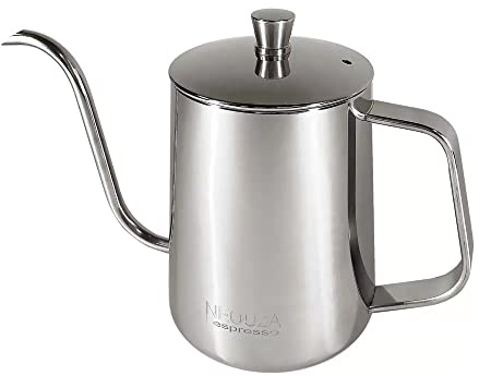 NEOUZA Häll över kaffekokare, svanhals vattenkokare dropp kaffebryggare vattenkokare rostfritt stål 600 ml
