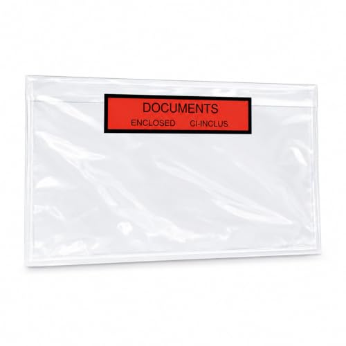 PACKY - Sobres Portadocumentos Adhesivos DL 225x122 mm - 1000 Unidades - Packing List - Sobre Documentación - Transparente