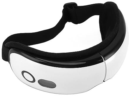 Fockety Eye Massager with Heat, Bluetooth Music, Heated Eye Mask for Migraines, Relax and Reduce Eye Strain Dark Circles Eye Bags Dry Eye Improve Sleep, Rechargeable Face Massager, 6 Modes