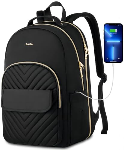 Breold Zaino Porta PC Donna 17,3 Pollici Zaino Ragazza per Computer Portatile con Porta USB per università,Viaggi, Lavoro,Scuola,Ufficio