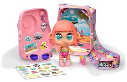 Trotties - Mini Travel Camera - Sophie, borsa a forma di macchina fotografica con mini bambola Sophie, per bambine/I dai 3 anni, Famosa TFT21400