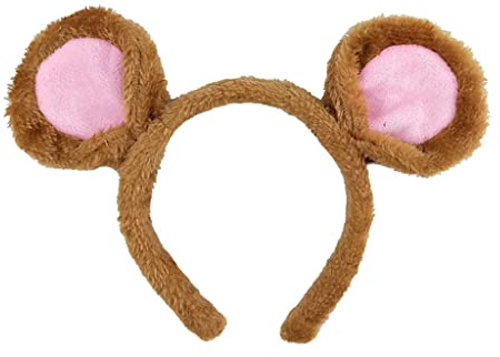 Kobeleen Soft Bear Ears Headbands Plush Mouse Ears Hair Hoop for Washing Face Cartoon Animal Hairbands Halloween Costume