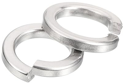 QUARKZMAN 10 Pcs Rondelle de Blocage à Ressort, M14 Assortiment de Rondelles de Blocage Fendues Rondelles de Blocage en Acier Inoxydable 316 pour Vis, Boulons, Écrous, Argenté