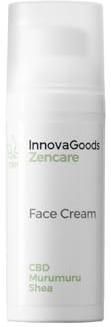InnovaGoods Crema hidratante facial 50ml con CBD, manteca de karité, manteca de murumuru & aceite de nueces de macadamia, crema hidratante facial reduce rojeces e irritaciones, para pieles sensibles