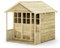 Plum Play Deckhouse Kids Garden Playhouse Wendy House with Door, Windows and Deck (Natural Wood)
