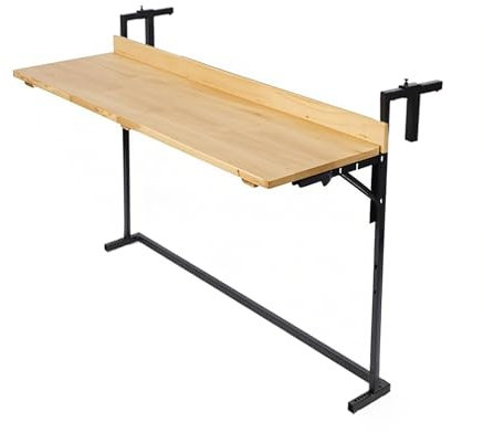 ZYYLIVR Table De Balcon Rabattable Suspendue, Table De Bar Pliable avec 5 Hauteurs Réglables, pour Balcon Et Terrasse(38x60cm/15x23.6in)