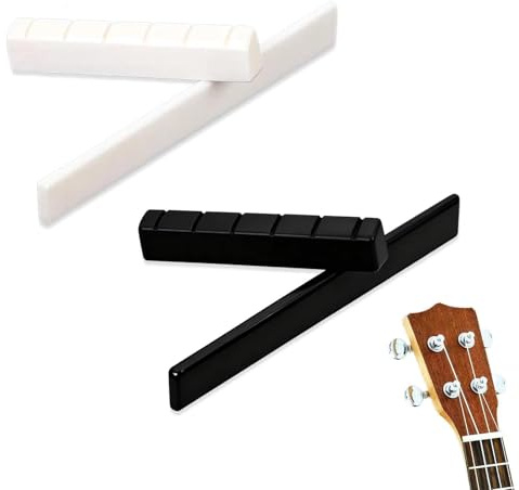 Set di 4 selle per chitarra, con estremità delle corde, 6 corde per chitarra classica, con osso e noce, per chitarra da concerto (nero, bianco)