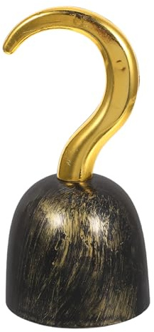 Crochet de pirate doré : main de capitaine en plastique – Petite main adhésive – Costume pour enfants – Décoration de fête d'Halloween – Accessoires de pirate