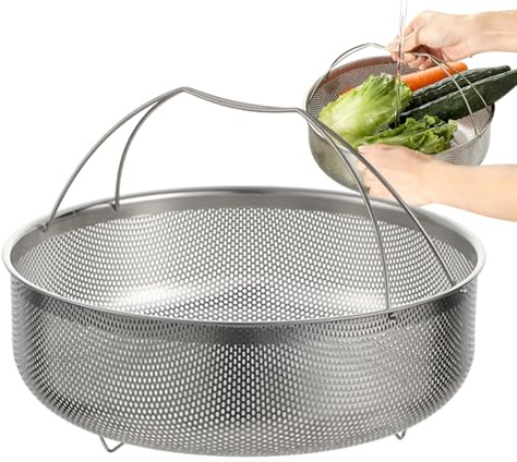 Panier vapeur polyvalent – ​​Insert universel en acier inoxydable, plateau isolant d'eau portable, système de grille de cuisson domestique | Outil de cuisine polyvalent pour égoutter la friture à la v