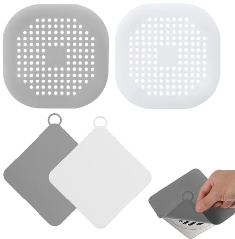 4 Pcs Tapa Desague Ducha & atrapa pelos ducha, Tapones De Silicona & Coladores De Drenaje De Silicona, Tapón Antiolores & filtro pelo, Tapón de Drenaje Universal para Baño, para Lavabo, Baño, Cocina
