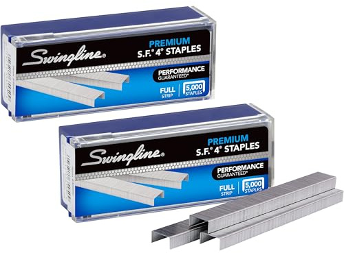 Swingline Staples, 2 Pack, S.F. 4, Premium for Desktop Staplers, 1/4 Length, 210/Strip, 5000/Box (35450)