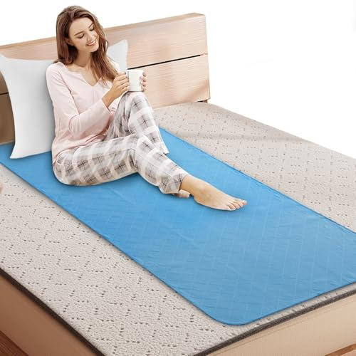 Hospital Bed Pads 34'' x 76'', Non-Slip Washable Pee Pads and Mattress Protector, Waterproof Draw Sheets for Hospital Bed Wetting Incontinence Cover, Chucks Pads for Adult, Blue