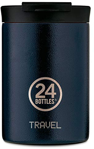 24BOTTLES Travel Tumbler - Tazza Termica da Viaggio, Caffe, Te, Bevande Acciaio Inox, 350 ml, Termos Caffè 100% Ermetico, 6hHot/24hCold, Borraccia Termica Mug, Design Italiano, Deep Blue