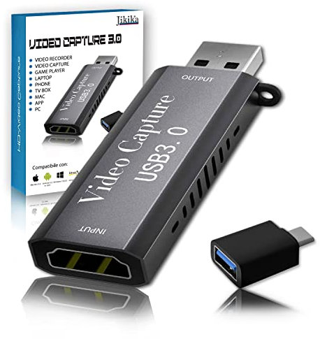 Jikika HDMI zu USB Video Audio Capture Card 1080P 60Hz, Kompatibel mit Windows, MacOS, Android, Xbox, Tablet, PC, Smartphone