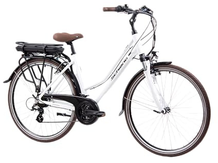 F.lli Schiano E-Ride, Electric Bike for Adults, 28 Trekking Bike, 36V 10.4Ah Removable Battery, 250W Motor, 40Nm, Commuter Ebike, White