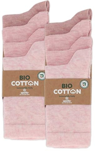 mehrstrumpf 8/12 pares de calcetines de algodón 100% orgánico para niños y niñas sin costura (modelo: Biolivia), 8 Pairs (Multi-Pink), 23-26