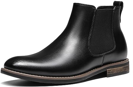Bruno Marc Men's Suede Leather Chelsea Ankle Boots,Size 10,1-Black,URBAN-06-1