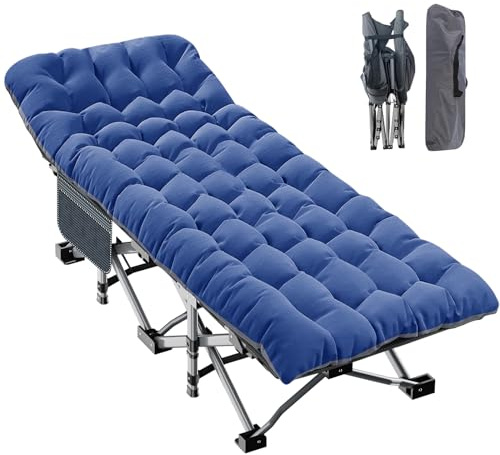 ABORON XXL Camping Cot for Adults 900LBS - 78×32 Oversized Folding Bed with Mattress Pad, Heavy Duty 1200D Oxford Outdoor Cot with Carry Bag