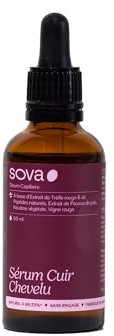 SOVA - Sérum cuir chevelu - Soin Anti-chute de cheveux femme, Stimule la Pousse, Densifiant - 99,3 % d’Ingrédients Naturels - Made in France - 50 ml