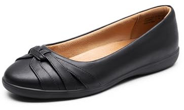 DREAM PAIRS Zapatos planos de ballet para mujer, cómodos zapatos de oficina y trabajo con puntera redonda, Negro -, 37 EU